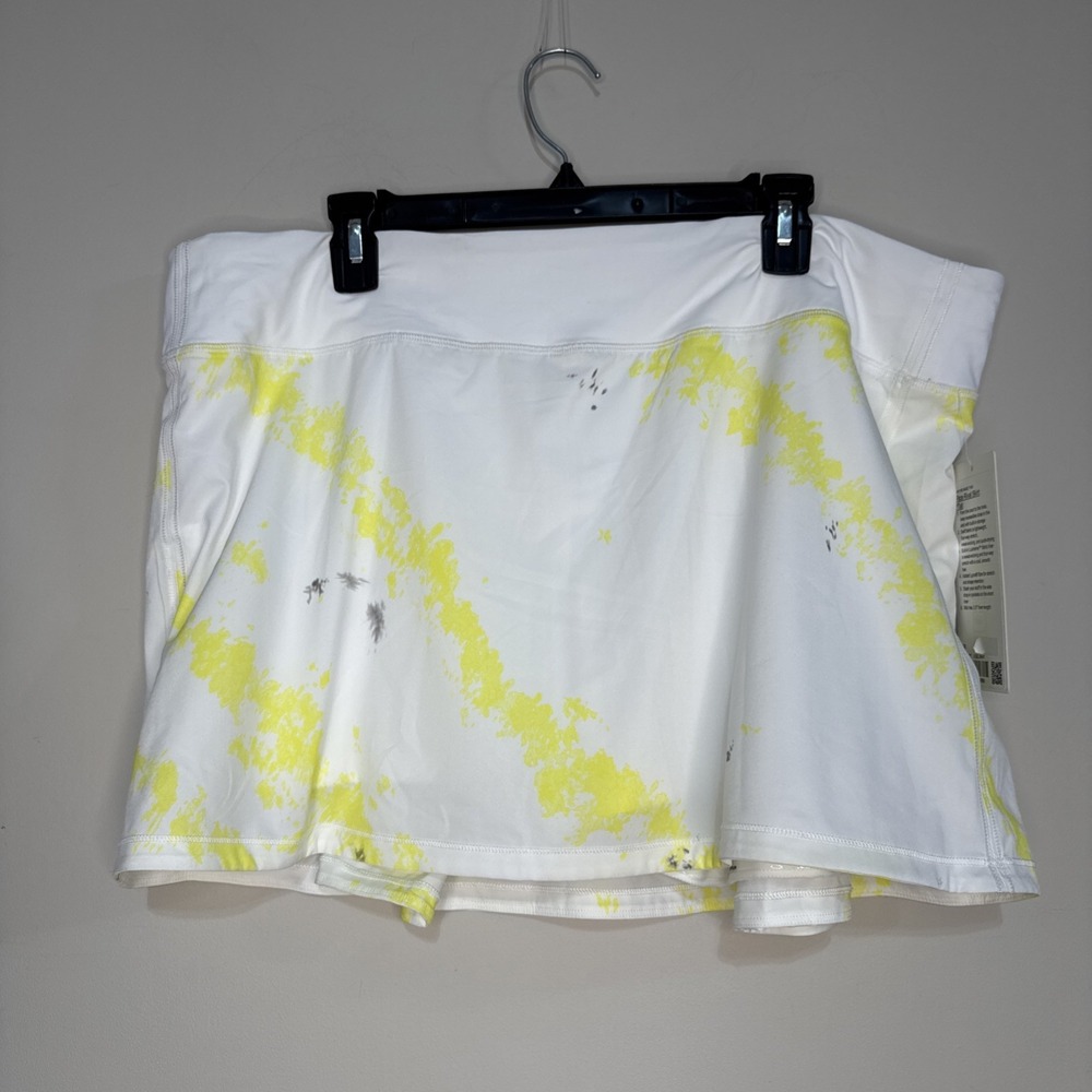 Lululemon White Lemon Court Rival HR Skirt Sz 18 Swift Extended 9" Luxtrem Liner